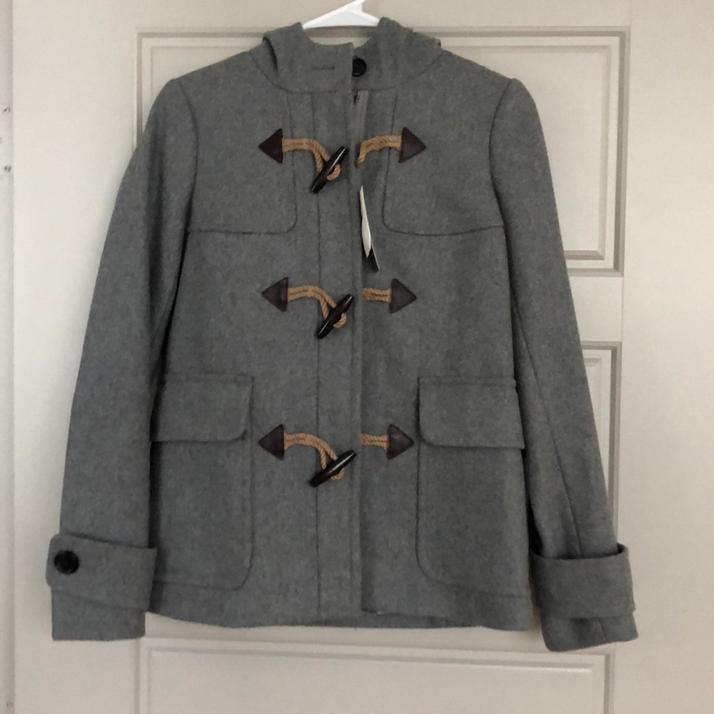 NWT J Crew Grey Toggle Pea Coat